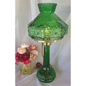 Vintage Chianti Italian Green Glass Bottle Lamp WORKS